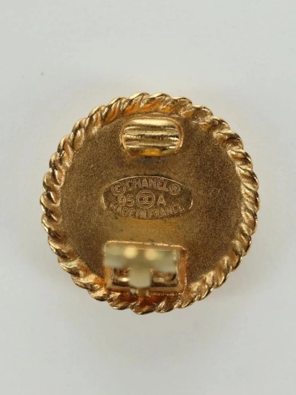 CHANEL COCO Mark Earring metal Gold CC Auth am11179M